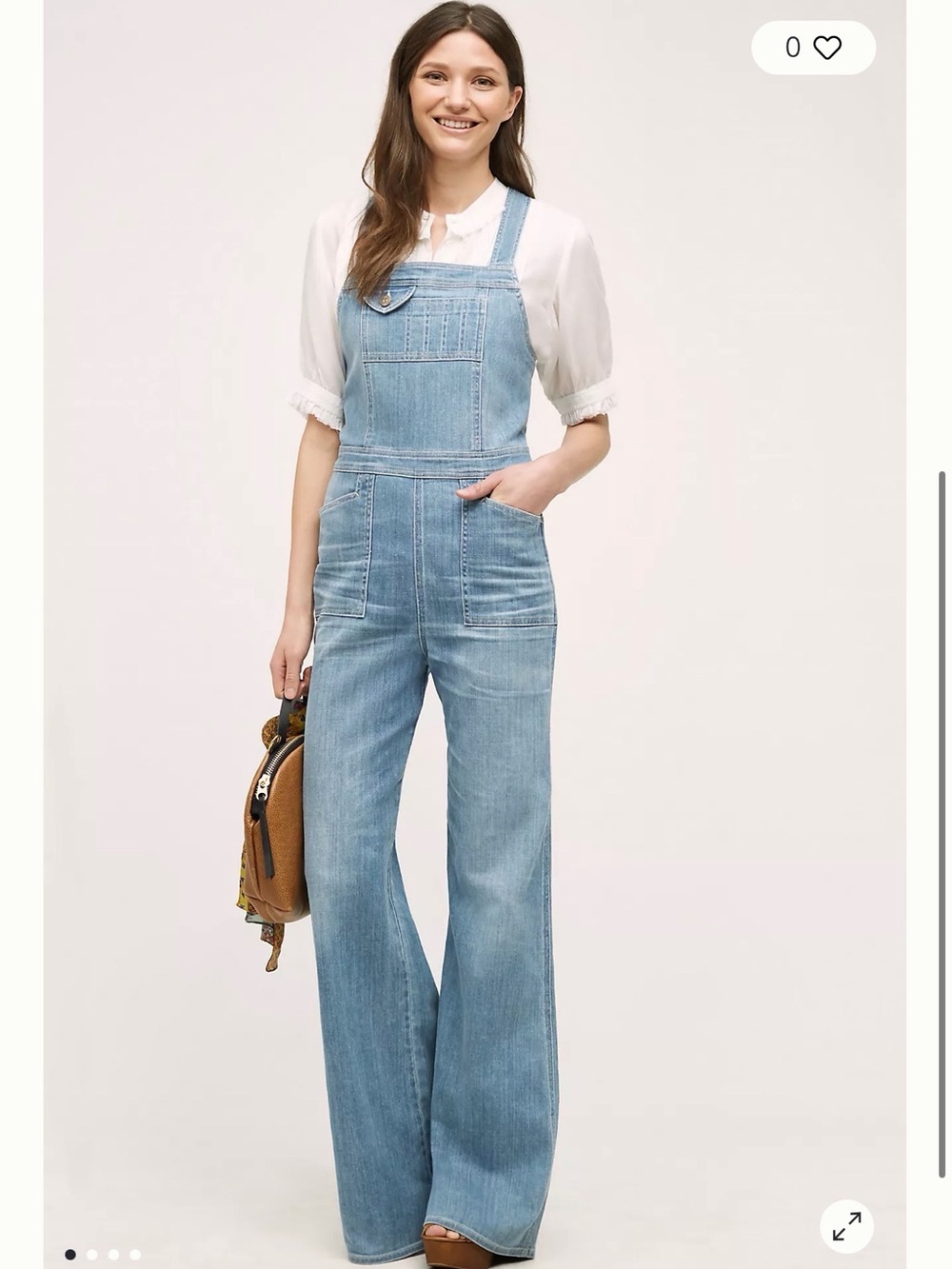 Citizens Of Humanity Light Blue Denim Wide-Leg Overalls